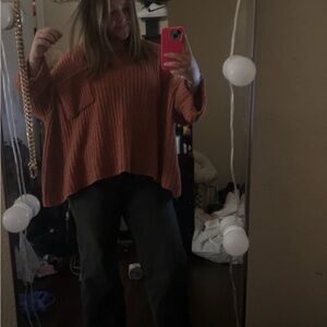 Burgundy orange oversize sweater